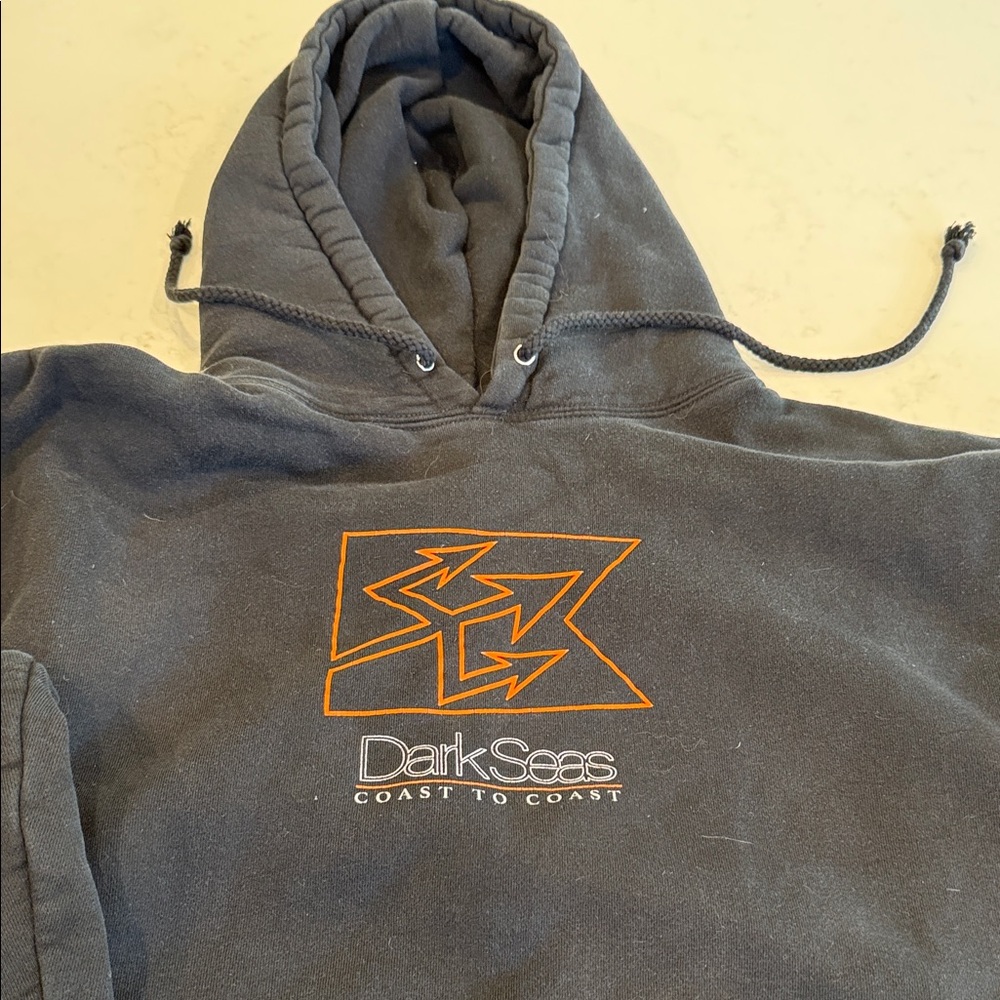 Dark Seas Black Hoodie with Orange Logo - Picture 3 of 5